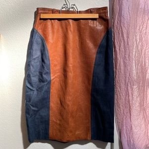 Vintage 1980s Rufus | italian leather panel skirt